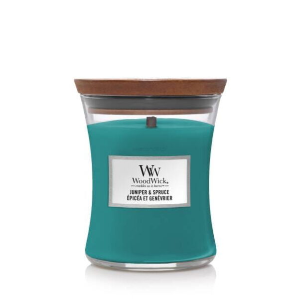 Aromat Świec - Woodwick Średnia Świeca Zapachowa Juniper & Spruce
