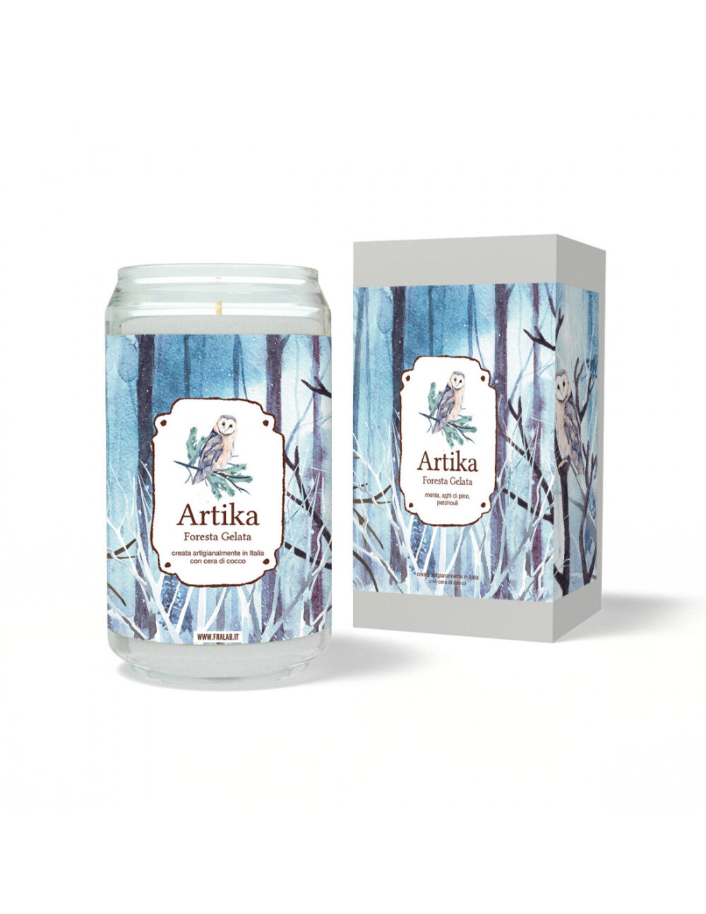 Fralab Duża Świeca Zapachowa Artika Foresta Gelata 390 g